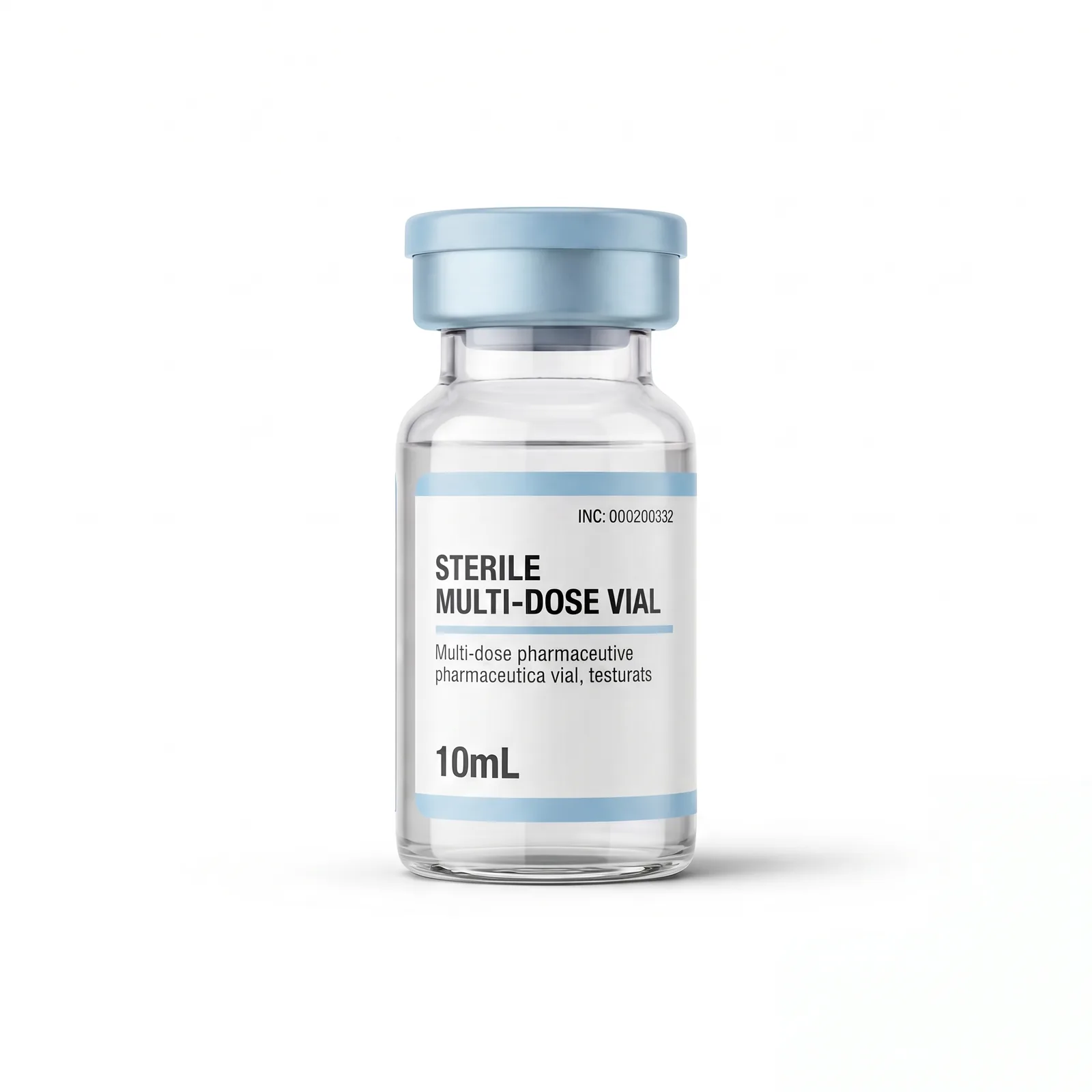 Bacteriostatic Water 10mL vial, 45-degree angle view