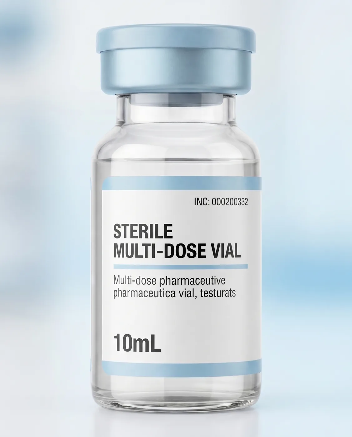 Close-up detail of the Bacteriostatic Water 10mL vial label